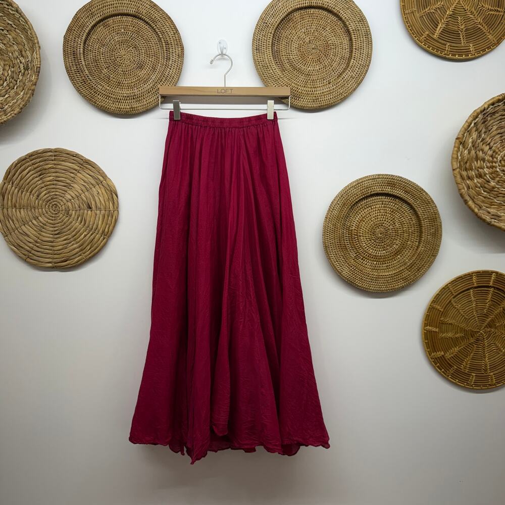 Vintage Y2K 2000s The Limited Red Silk Long Skirt SMALL PETITE